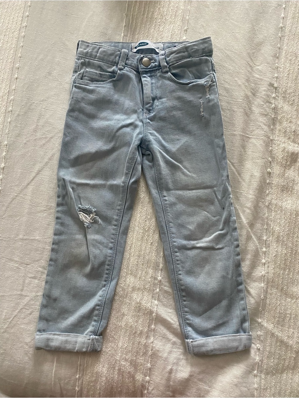 Old Navy Light Blue Kids 4T Boyfriend loose fit Distressed Jeans